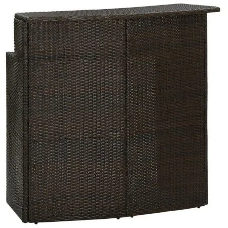 Mesa alta de jardín ratán sintético marrón 120x55x110 cm de vidaXL, Mesas de jardín - Ref: Foro24-313467, Precio: 207,72 €, D...