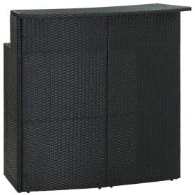 Mesa alta de jardín ratán sintético negro 120x55x110 cm de vidaXL, Mesas de jardín - Ref: Foro24-313468, Precio: 208,33 €, De...