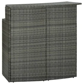 Mesa alta de jardín ratán sintético gris 120x55x110 cm de vidaXL, Mesas de jardín - Ref: Foro24-313469, Precio: 205,92 €, Des...