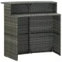 Mesa alta de jardín ratán sintético gris 120x55x110 cm de vidaXL, Mesas de jardín - Ref: Foro24-313469, Precio: 205,92 €, Des...