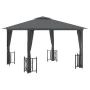Cenador con paredes laterales y techos dobles antracita 3x3 m de vidaXL, Carpas y cenadores - Ref: Foro24-318541, Precio: 342...