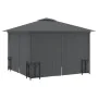 Cenador con paredes laterales y techos dobles antracita 3x3 m de vidaXL, Carpas y cenadores - Ref: Foro24-318541, Precio: 342...