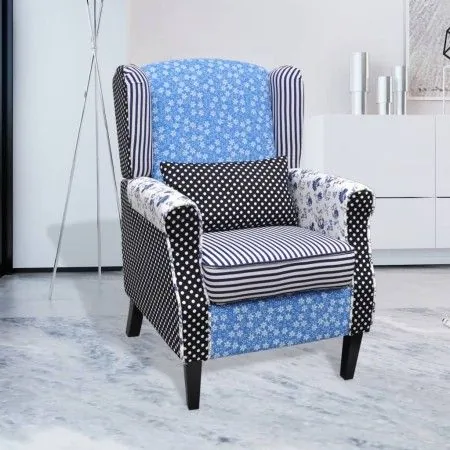 Sillón con diseño de tela diseño Patchwork de vidaXL, Sillones - Ref: Foro24-240882, Precio: 223,80 €, Descuento: %