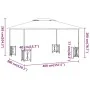 Cenador con paredes laterales y techos dobles gris taupe 3x4 m de vidaXL, Carpas y cenadores - Ref: Foro24-318545, Precio: 43...