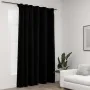 Blackout curtain with hooks black linen look 290x245 cm by vidaXL, Curtains and curtains - Ref: Foro24-321159, Price: 56,76 €...