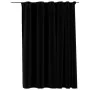 Cortina opaca con ganchos look de lino negro 290x245 cm de vidaXL, Cortinas y visillos - Ref: Foro24-321159, Precio: 56,76 €,...