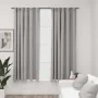 Cortinas opacas con ganchos look de lino 2 pzas gris 140x175 cm de vidaXL, Cortinas y visillos - Ref: Foro24-321172, Precio: ...