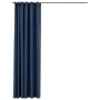 Cortina opaca con ganchos look de lino azul 290x245 cm de vidaXL, Cortinas y visillos - Ref: Foro24-321183, Precio: 37,46 €, ...