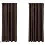 Cortinas opacas ganchos look de lino 2 pzs gris taupe 140x175cm de vidaXL, Cortinas y visillos - Ref: Foro24-321204, Precio: ...