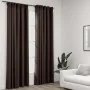 Blackout curtains hooks linen look 2 pcs gray taupe140x245cm by vidaXL, Curtains and curtains - Ref: Foro24-321206, Price: 42...