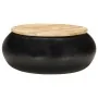 Mesa de centro de madera de mango maciza negra 68x68x30 cm de vidaXL, Mesas de centro - Ref: Foro24-323533, Precio: 173,85 €,...