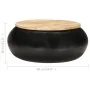 Mesa de centro de madera de mango maciza negra 68x68x30 cm de vidaXL, Mesas de centro - Ref: Foro24-323533, Precio: 173,85 €,...
