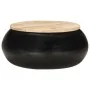 Mesa de centro de madera de mango maciza negra 68x68x30 cm de vidaXL, Mesas de centro - Ref: Foro24-323533, Precio: 173,85 €,...