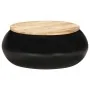 Mesa de centro de madera de mango maciza negra 68x68x30 cm de vidaXL, Mesas de centro - Ref: Foro24-323533, Precio: 173,85 €,...