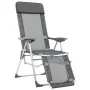Sillas de camping plegables con reposapiés 2 uds textilene gris de vidaXL, Sillas de jardín - Ref: Foro24-360145, Precio: 175...