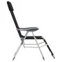 Sillas de camping plegables reposapiés 2 uds textilene negro de vidaXL, Sillas de jardín - Ref: Foro24-360146, Precio: 175,89...