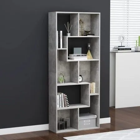 Concrete gray plywood shelf 67x24x161 cm by vidaXL, Bookcases and shelves - Ref: Foro24-801881, Price: 66,44 €, Discount: %