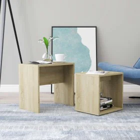 Set of oak-colored plywood coffee tables 48x30x45cm by vidaXL, Coffee table - Ref: Foro24-802888, Price: 33,88 €, Discount: %