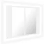Bathroom mirror cabinet with LED light white acrylic 60x12x45 cm by vidaXL, bathroom vanities - Ref: Foro24-804956, Price: 49...