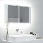 Armario espejo de baño LED acrílico blanco brillo 80x12x45 cm de vidaXL, Tocadores de baño - Ref: Foro24-804969, Precio: 68,0...