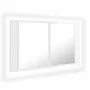 Armario espejo de baño LED acrílico blanco brillo 80x12x45 cm de vidaXL, Tocadores de baño - Ref: Foro24-804969, Precio: 68,0...