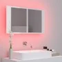Armario espejo de baño LED acrílico blanco brillo 80x12x45 cm de vidaXL, Tocadores de baño - Ref: Foro24-804969, Precio: 68,0...