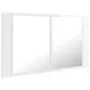 Armario espejo de baño LED acrílico blanco brillo 80x12x45 cm de vidaXL, Tocadores de baño - Ref: Foro24-804969, Precio: 68,0...