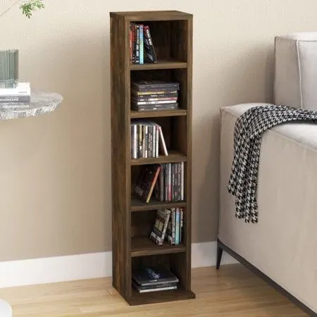 CD-Regal aus geräuchertem Eichensperrholz, 21 x 20 x 88 cm von vidaXL, CD- und DVD-Speicher - Ref: Foro24-815072, Preis: 30,4...