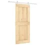 Puerta corredera con herrajes madera maciza de pino 85x210 cm de vidaXL, Puertas - Ref: Foro24-3203167, Precio: 199,24 €, Des...