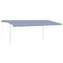 Toldo retráctil automático con postes azul y blanco 6x3 m de vidaXL, Toldos - Ref: Foro24-3070006, Precio: 662,00 €, Descuent...