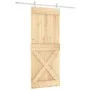 Puerta corredera con herrajes madera maciza de pino 85x210 cm de vidaXL, Puertas - Ref: Foro24-3203171, Precio: 199,60 €, Des...
