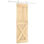 Schiebetür mit Beschlägen aus massivem Kiefernholz, 70 x 210 cm von vidaXL, Türen - Ref: Foro24-3203169, Preis: 176,04 €, Rab...