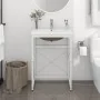 Estructura de baño con lavabo incorporado hierro blanco de vidaXL, Tocadores de baño - Ref: Foro24-3101386, Precio: 160,03 €,...