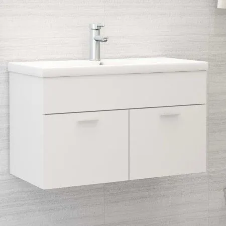 Mueble con lavabo madera de ingeniería blanco de vidaXL, Tocadores de baño - Ref: Foro24-3070829, Precio: 179,14 €, Descuento: %