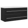 Mueble con lavabo aglomerado negro de vidaXL, Tocadores de baño - Ref: Foro24-3099069, Precio: 314,48 €, Descuento: %