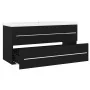 Mueble con lavabo aglomerado negro de vidaXL, Tocadores de baño - Ref: Foro24-3099069, Precio: 314,48 €, Descuento: %