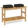 Tocador de baño madera maciza de teca con lavabos mármol negro de vidaXL, Tocadores de baño - Ref: Foro24-3096577, Precio: 43...