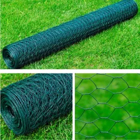 Malla alambre hexagonal acero galvanizado verde oscuro 1x25 m de vidaXL, Paneles de vallas - Ref: Foro24-140118, Precio: 34,8...