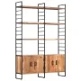 Estantería de 4 niveles madera maciza de acacia 124x30x180 cm de vidaXL, Librerías y estanterías - Ref: Foro24-284416, Precio...