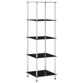 Estantería 5 niveles cristal templado negro 40x40x130 cm de vidaXL, Librerías y estanterías - Ref: Foro24-249511, Precio: 54,...