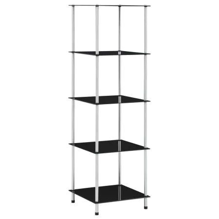 Estantería 5 niveles cristal templado negro 40x40x130 cm de vidaXL, Librerías y estanterías - Ref: Foro24-249511, Precio: 54,...