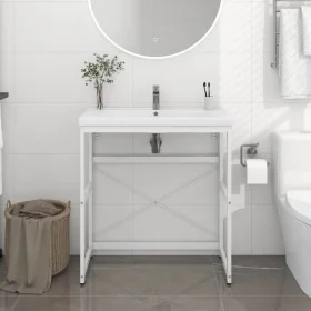 Estructura de lavabo de hierro blanco 79x38x83 cm de vidaXL, Tocadores de baño - Ref: Foro24-338498, Precio: 54,05 €, Descuen...