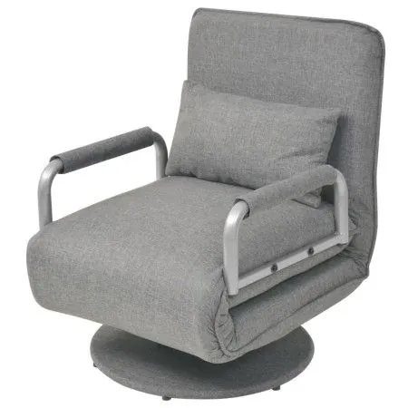 Silla giratoria y sofá cama tela gris claro de vidaXL, Sillones - Ref: Foro24-244666, Precio: 249,78 €, Descuento: %