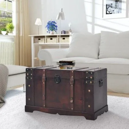 Baúl vintage de madera 66x38x40 cm de vidaXL, Baúles de almacenamiento - Ref: Foro24-245478, Precio: 117,41 €, Descuento: %