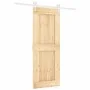 Schiebetür mit Beschlägen aus massivem Kiefernholz 80x210 cm von vidaXL, Türen - Ref: Foro24-3203220, Preis: 198,98 €, Rabatt: %