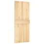 Schiebetür mit Beschlägen aus massivem Kiefernholz, 85 x 210 cm von vidaXL, Türen - Ref: Foro24-3203221, Preis: 198,34 €, Rab...