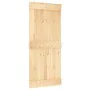 Schiebetür mit Beschlägen aus massivem Kiefernholz, 90 x 210 cm von vidaXL, Türen - Ref: Foro24-3203218, Preis: 190,91 €, Rab...
