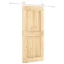 Puerta corredera con herrajes madera maciza de pino 90x210 cm de vidaXL, Puertas - Ref: Foro24-3203222, Precio: 206,99 €, Des...