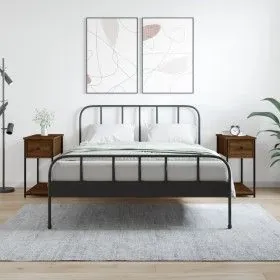 Mesitas noche 2 uds madera ingeniería marrón roble 30x60x60 cm de vidaXL, Mesitas de noche - Ref: Foro24-826062, Precio: 64,0...