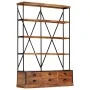 Estantería de 4 niveles 6 cajones madera de mango 122x36x181 cm de vidaXL, Librerías y estanterías - Ref: Foro24-284423, Prec...